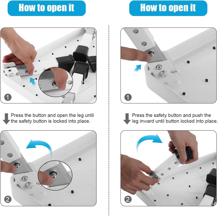 HBTower Tritthocker, Trittleiter, Klapptritt, höhenverstellbarer Tritthocker mit Rutschfester Plattf