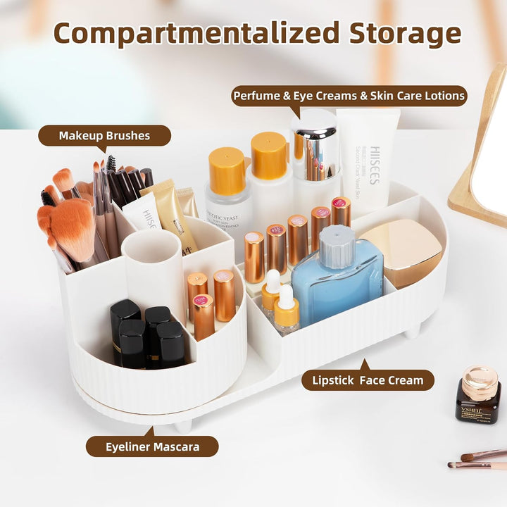 Cinnani Make Up Kosmetik Organizer, 360°Drehbarer Beauty Organizer, Multifunktionale Kosmetikaufbewa