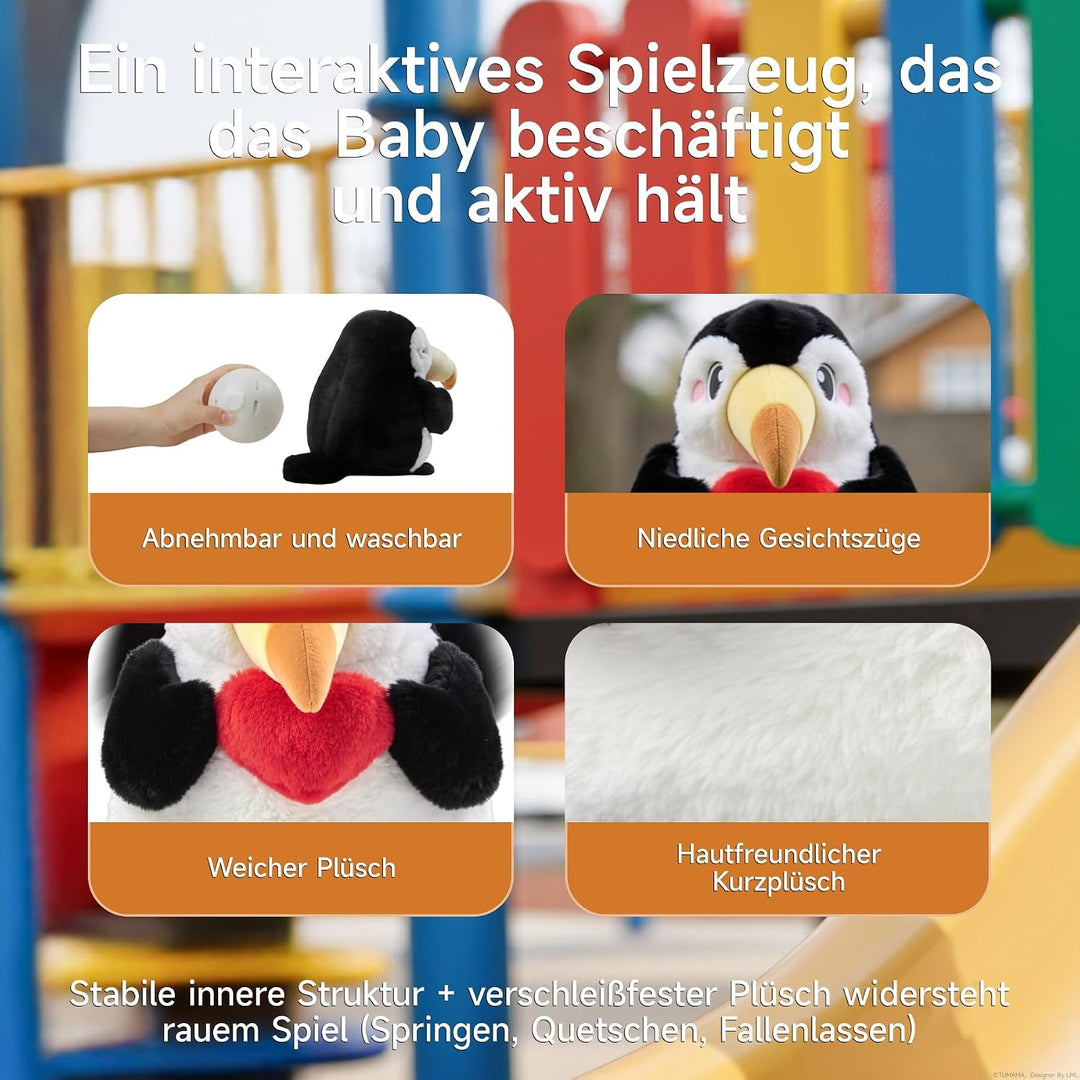 TUMAMA KIDS Baby Plüsch Spielzeug mit Musik und sensorischen Elementen, interaktives elektronisches