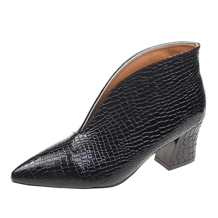 Stiefeletten Damen mit Absatz Schnürstiefel Boots Kurzerschaft Elegante Schnürschuhe Dicke Klassisch