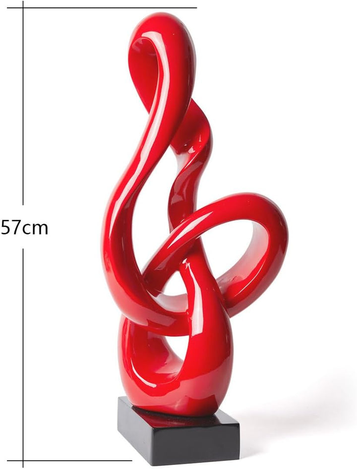 NENBOLEC Modern Skulptur Dekor Musik Note Statue Wohnzimmer Kunst Arts Polyresin Rot Geschenk 57cm,