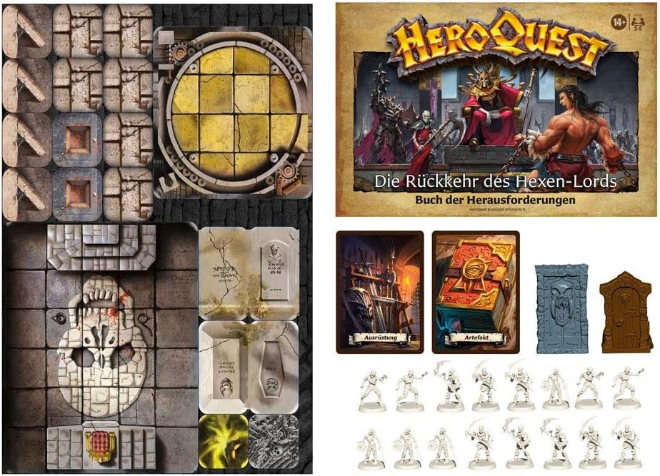 Avalon Hill HeroQuest Die Rückkehr des Hexen-Lords Abenteuerpack, Dungeon Crawler Spiel ab 14 Jahren