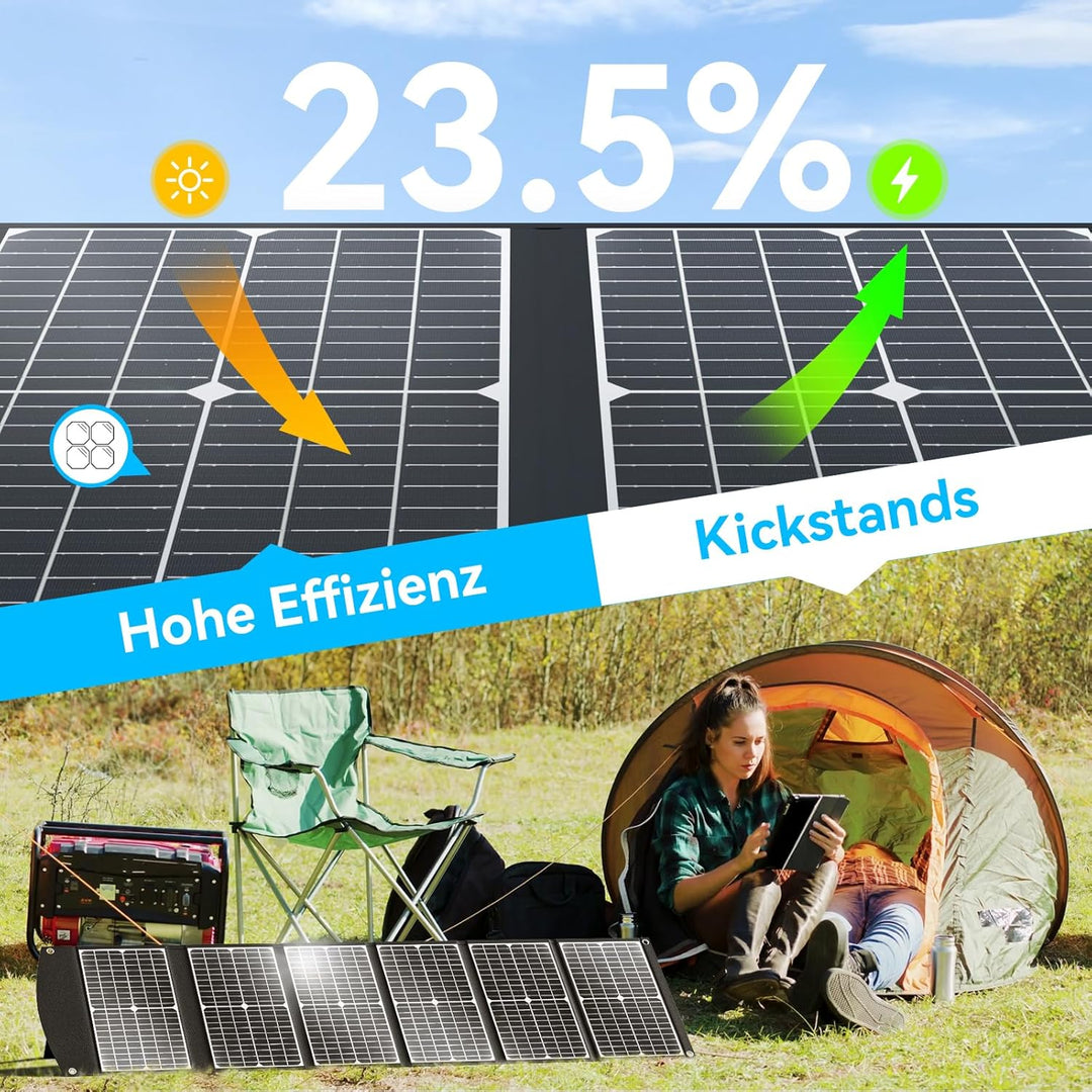 Ecosonique 100W Tragbare Faltbare Solarpanel Ladegerät Schnelles Laden mit USB-A QC3.0 USB-C PD3.0 D
