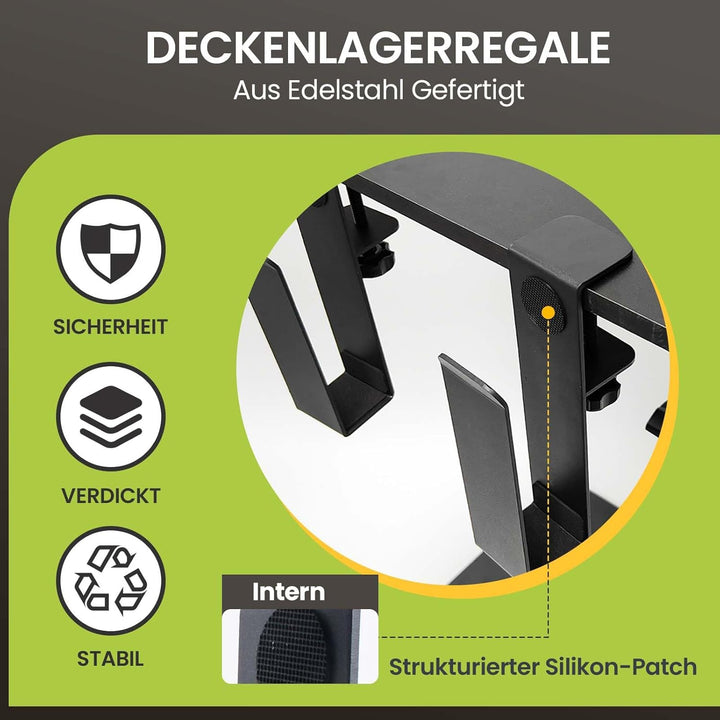 Verstellbarer Laptopständer für unter den Schreibtisch, Hängeregalklemme aus Metall, bohrfreie Schre