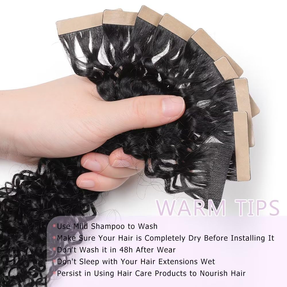YDDM Schwarze Frauen tape extensions echthaar schwarz Kinky Curly Tape in haarverlängerung echthaar