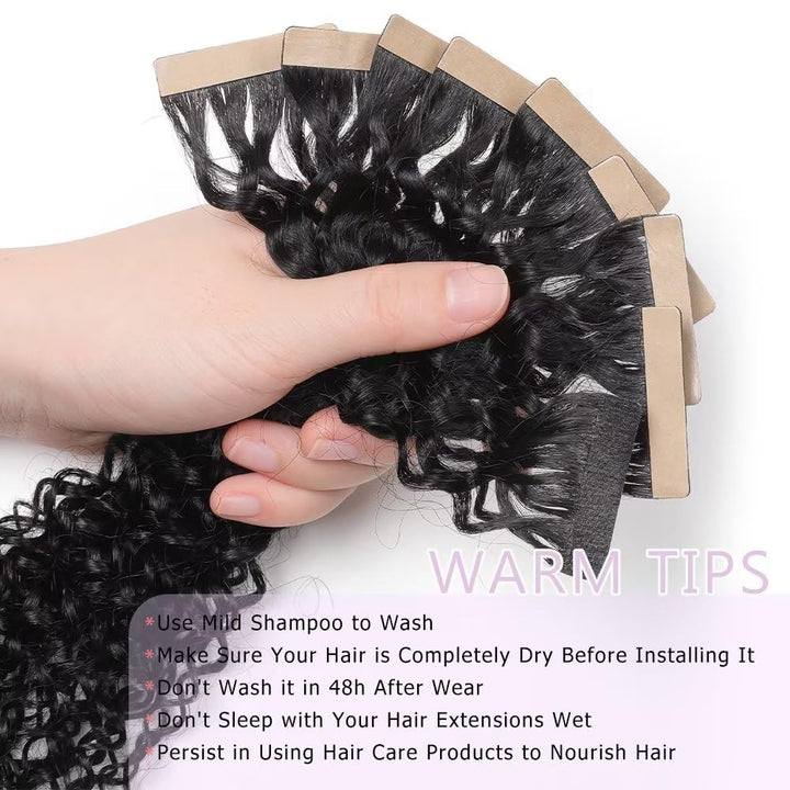 YDDM Schwarze Frauen tape extensions echthaar schwarz Kinky Curly Tape in haarverlängerung echthaar
