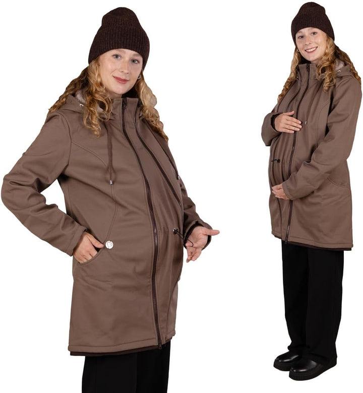 Viva la Mama – Allwetter Funktionsjacke für Mama und Baby, Umstandsjacke + Tragejacke - MELLORY L Vo