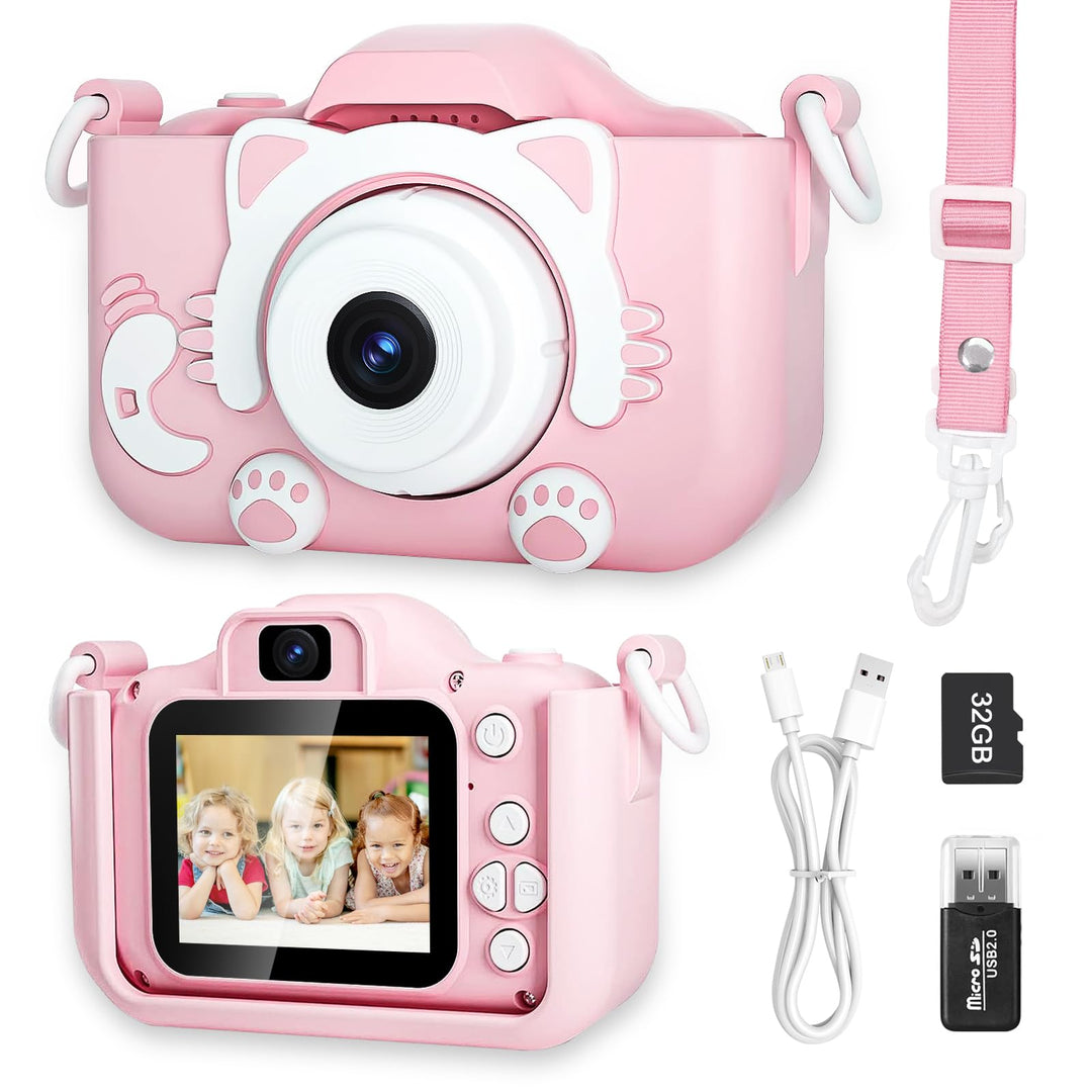 Kinderkamera, Kamera Kinder für 3 4 5 6 7 8 Jahre, HD Kinder Digitalkameras, Kinder-Selfie-Kamera We