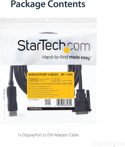 StarTech.com 1.8 m DisplayPort auf DVI Kabel - DisplayPort auf DVI Video Adapter Kabel 1080p - Displ