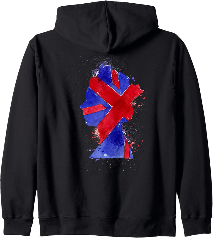 Vintage United Kingdom Queen Fashion T-Shirt, Britain Queen Kapuzenjacke