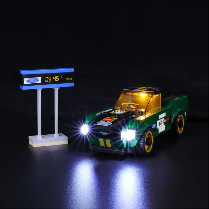 GEAMENT LED Licht-Set Kompatibel mit Lego 1968 Ford Mustang Fastback Speed Champions 75884 Bausteine