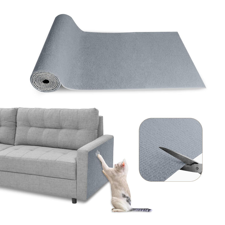 Kratzmatte Selbstklebend, 40cm x 400cm Kratzschutz Sofa Katze Selbstklebend, DIY Trimmbarer Kratzbre