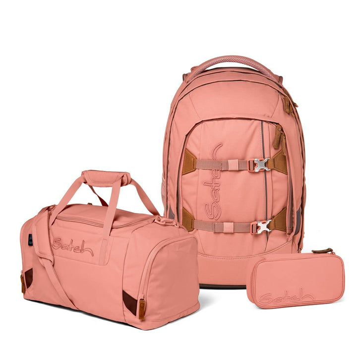 satch Pack Schulrucksack Set 3tlg. mit Sporttasche und Schlamperbox Nordic Coral, Nordic Coral