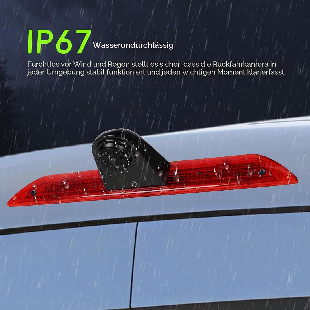 SIXWIN 720P Rückfahrkamera mit Bremsleuchte, Kamera Bremslicht für Ford Transit 2014-2018,140° Weitw