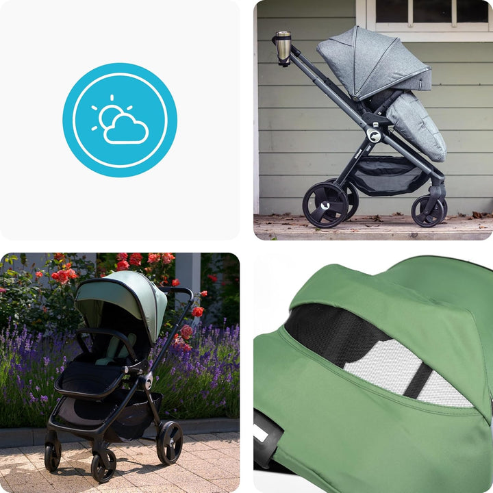 Isbjörn Buggy Kinderwagen ab Geburt bis 22 kg – wendbarer Sitz, 360° Räder, Liegefunktion &amp; Fussstüt