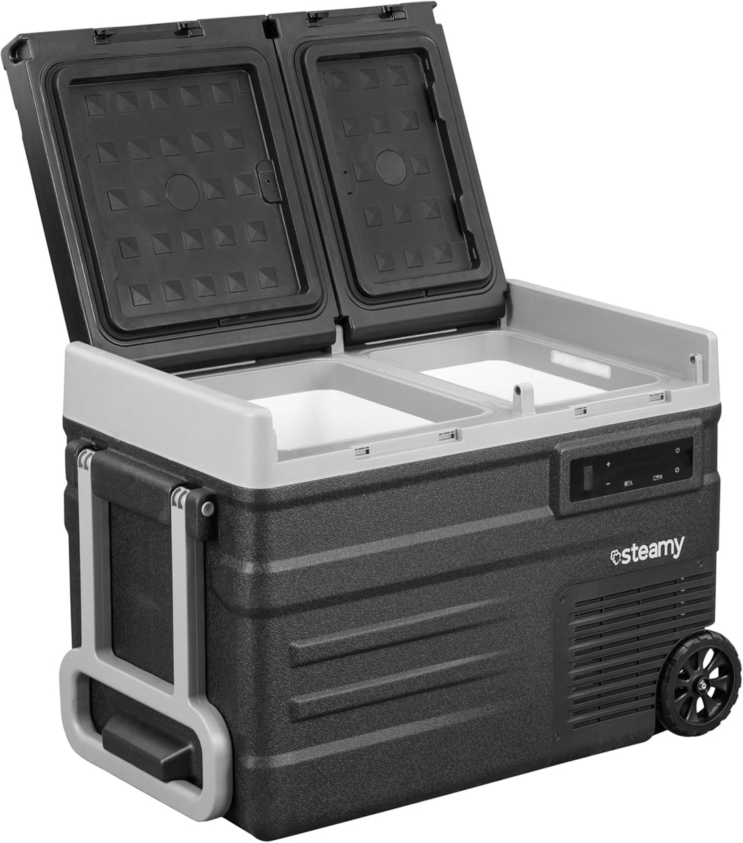 Steamy Outdoor e Dual Zone 45 Roller Kompressor Kühlbox 41 Liter blacks, 41 Liter blacks