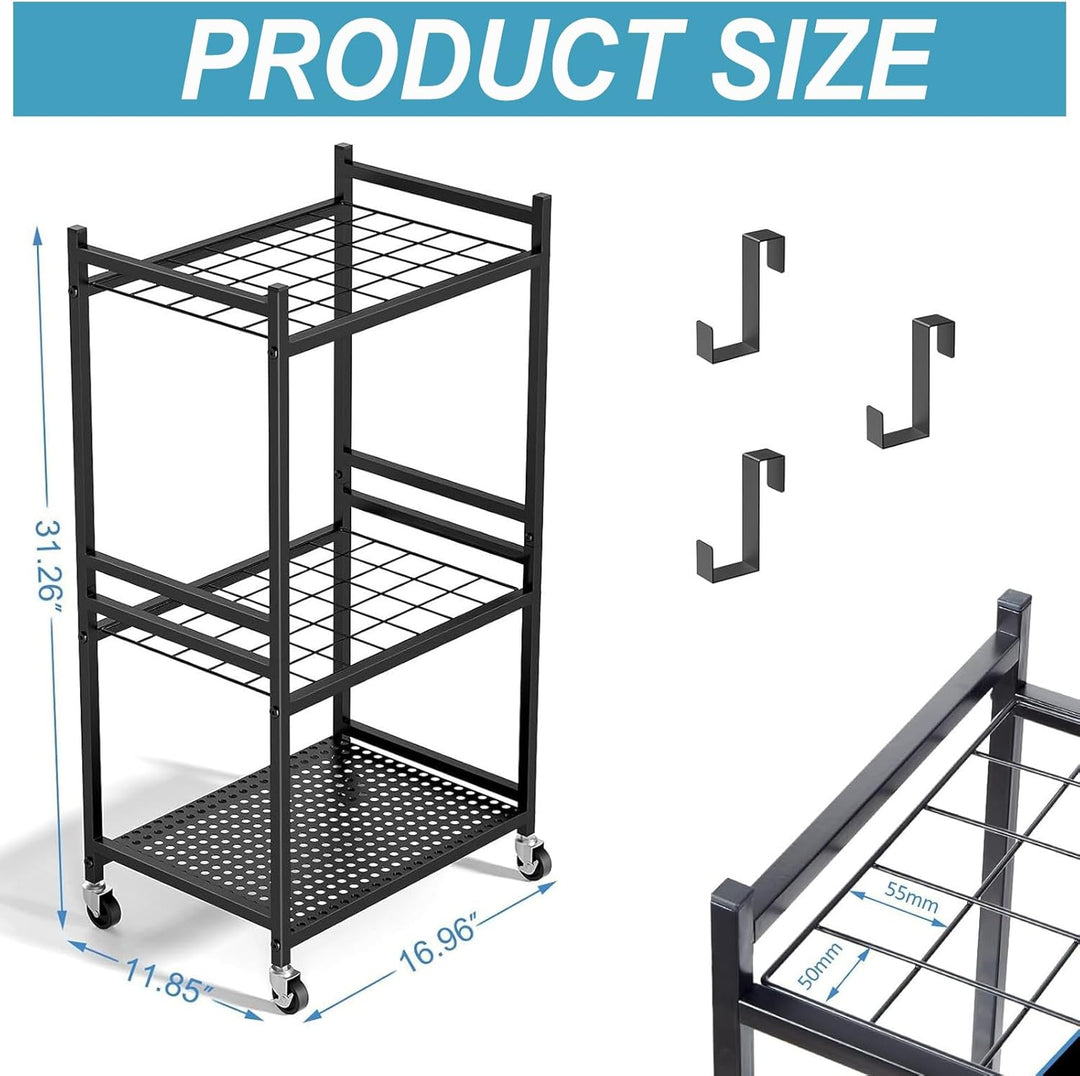 Gartenwerkzeug Organizer 3-stufig,Yard Tool Tower Rack,Garten Werkzeugregal mit 3 Beweglichen Haken