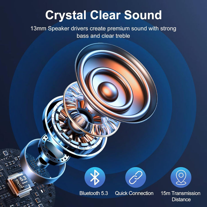 Bluetooth Kopfhörer Kabellos In Ear, Blackview Wireless Earbuds mit 4 ENC & ANC Noise Cancelling Mik