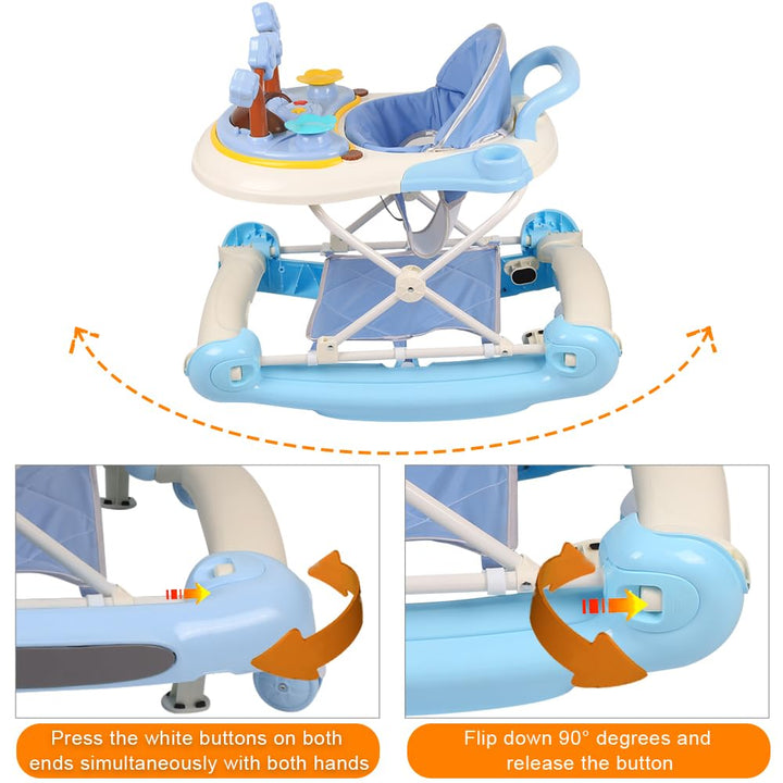 Baby Lauflernhilfe, Baby Walker Höhenverstellbar, Überrollsicherer Lauflernwagen mit Leisen 360°-Lau