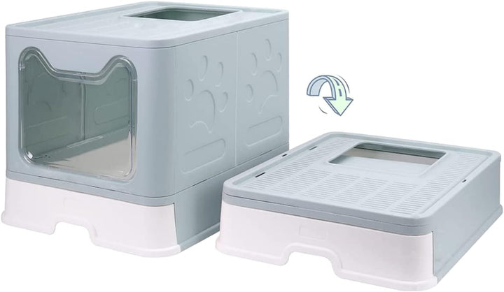 Homewell Katzentoilette mit Deckel und Schaufel, Katzenklo Schrank Schublade Design, Multifunktional