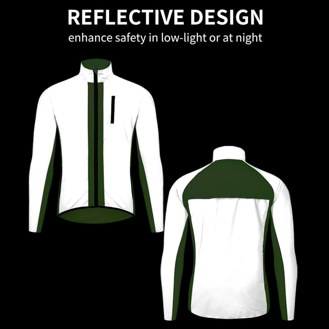 WOSAWE 360 Reflektierende Herren-Sportjacke, Winddicht Wasserabweisend Fahrradjacke Leicht Laufweste
