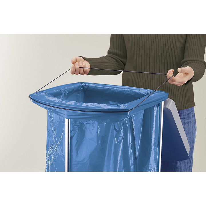 Hailo | Müllsackständer mit 250 Blauen Wertstoffsäcken | ProfiLine MSS XXXL | 2 x 120 l | HxBxT 1000