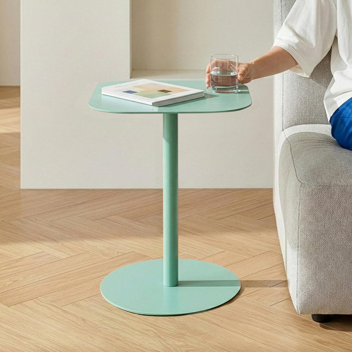 [en.casa] Beistelltisch Nastätten Gartentisch Couchtisch mit Metallgestell Sofatisch modernes Design