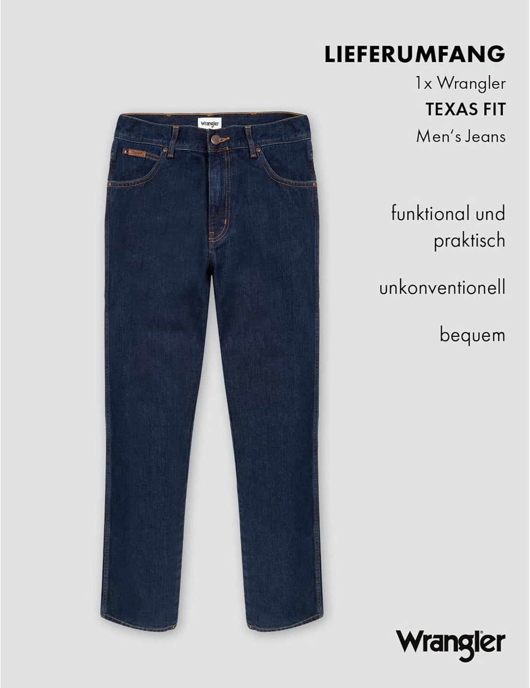 Wrangler Herren Texas Darkstone Straight Jeans 36W / 34L Darkstone Dark, 36W / 34L Darkstone Dark