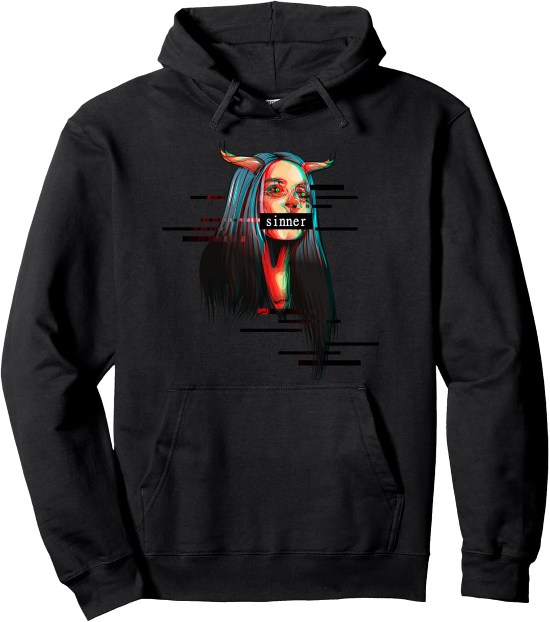 Sinner - Sünder Elf Okkult Grunge Aesthetic Gothic Goth Pullover Hoodie