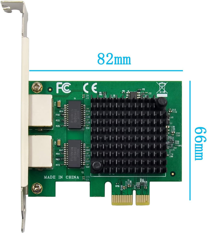 Dual PCIe 3.1 2.5GBase-T Netzwerk Adapter mit Intel I225-V 2500/1000/100Mbps PCI Express Gigabit Eth