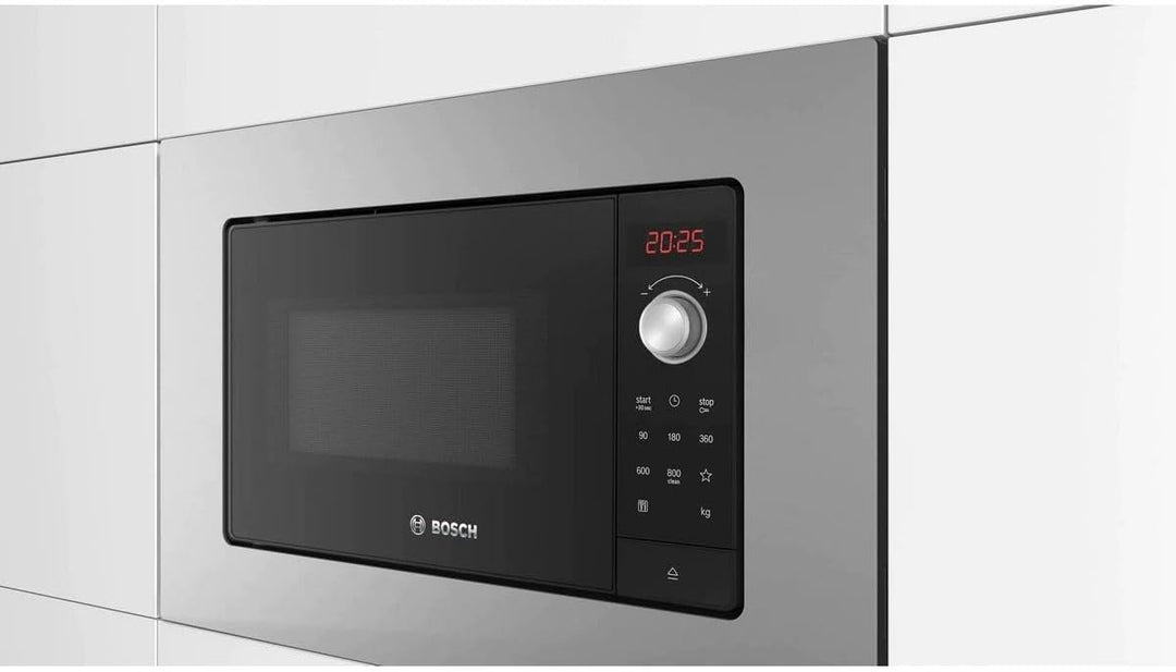 Bosch BEL623MS3, Einbau-Mikrowelle, automatische Kochprogramme, rote LED-Anzeige, Öffnung links seit