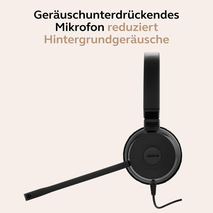 Jabra Evolve 30 II, Microsoft Teams zertifiziertes Stereo-Headset mit Anrufsteuerung, Mikrofon mit G