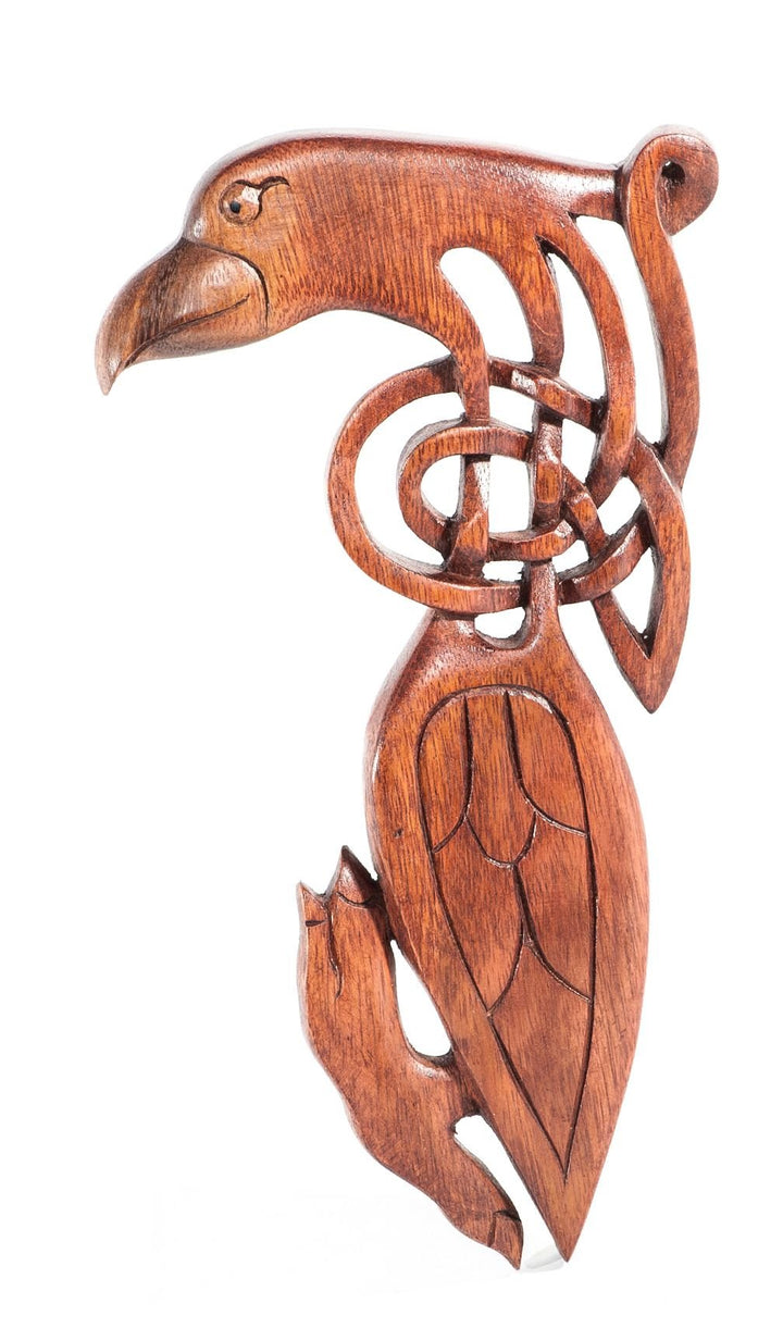 Windalf Celtic Holzbild Caila 24 cm Keltischer Rabe Holzornament Keltischer Knoten Wandornament Skan