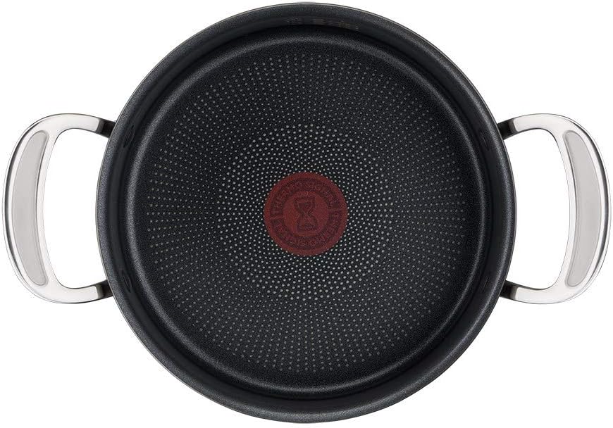Tefal H9124644 Kochtopf, 24 cm, Jamie Oliver, harteloxiert, Aluminium, Schwarz 24cm Stewpot + Lid, 2