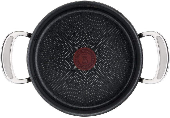 Tefal H9124644 Kochtopf, 24 cm, Jamie Oliver, harteloxiert, Aluminium, Schwarz 24cm Stewpot + Lid, 2