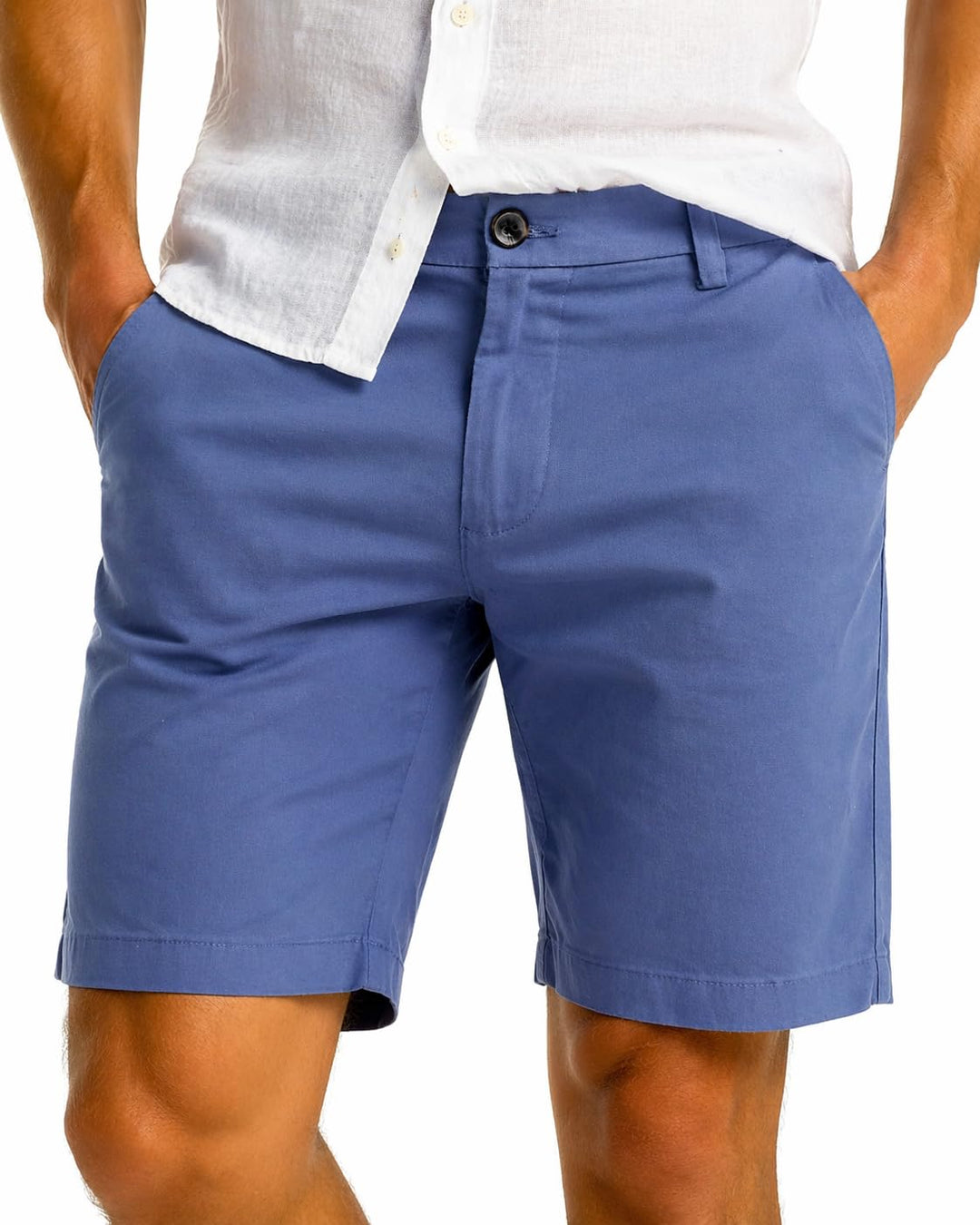 Xact Herren Leinen 23cm Tailored Chino Shorts, Regular Fit 38W Blue Horizon, 38W Blue Horizon