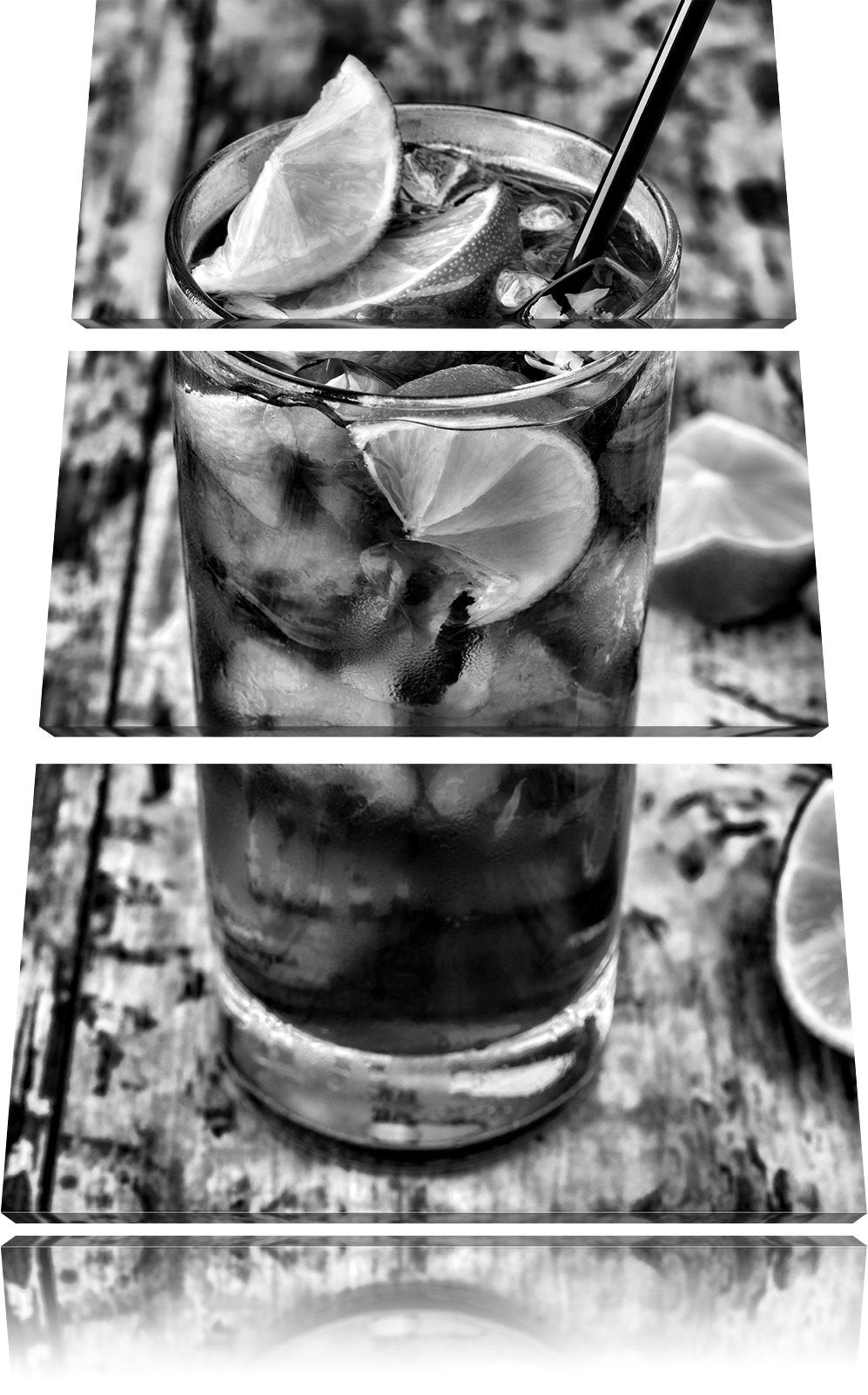 Pixxprint Cuba Libre Original als Leinwandbild | Grösse: 3 Teilig (120x80) | Wandbild| Kunstdruck |