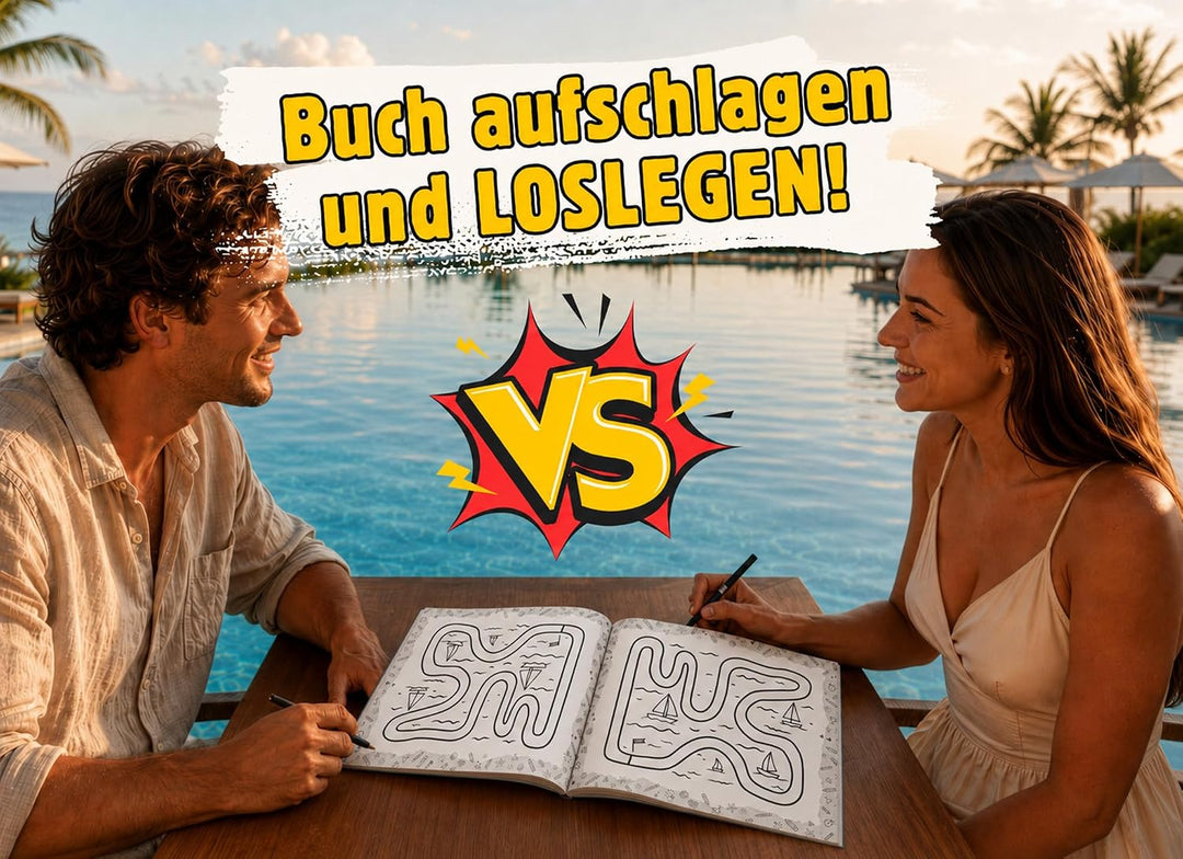 1 gegen 1 Reiseduell: Stift und Papier Minispiele für Zwei | Reisespiele ohne Hilfsmittel | Beschäft
