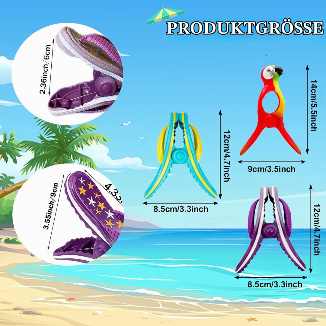 10 Stück Strandtuch-Clips Niedliche Flamingo Badetuch Clips Grosse Wäscheklammern Handtuchklemmen,Pa