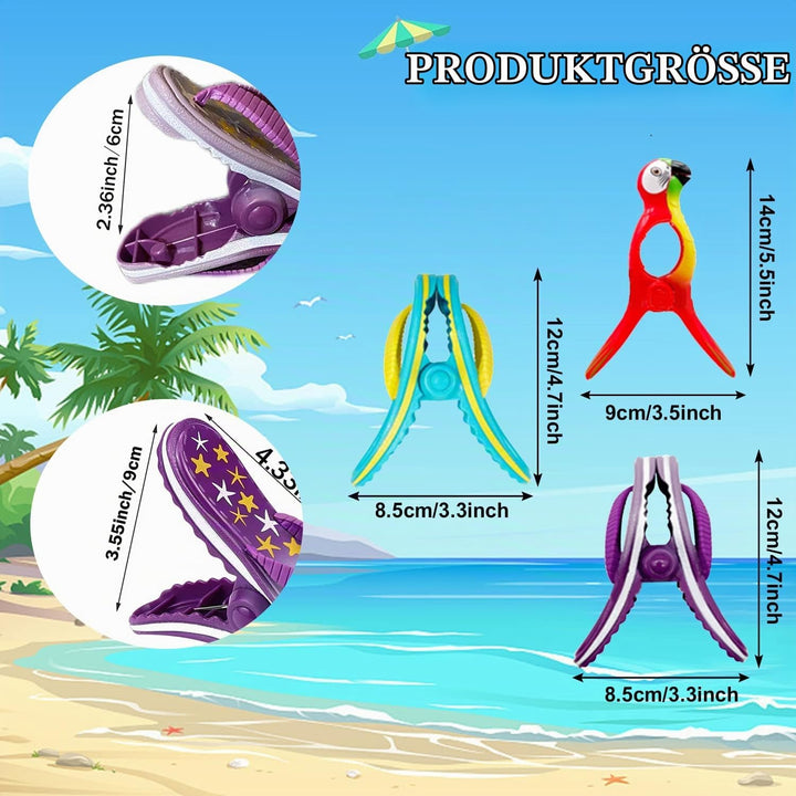 10 Stück Strandtuch-Clips Niedliche Flamingo Badetuch Clips Grosse Wäscheklammern Handtuchklemmen,Pa