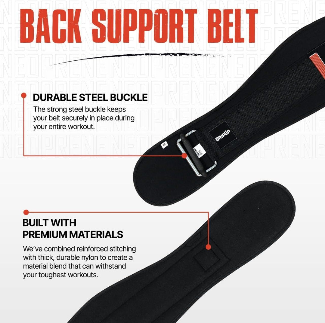 Gewichthebergürtel 6,5” aus Neopren – Ergonomischer Fitness Gürtel mit verstellbarem Verschluss, Rüc