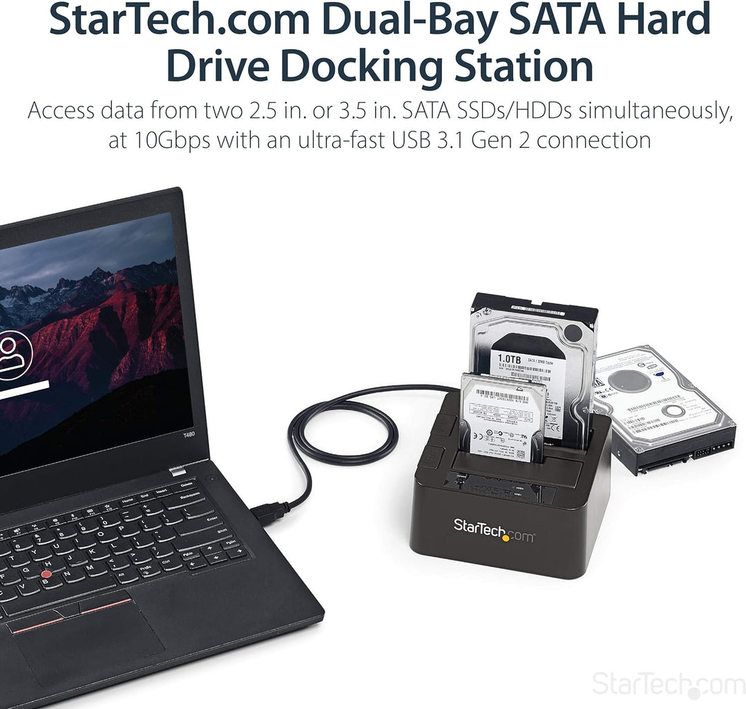 StarTech.com USB 3.1 (10 Gbit/s) Dual-bay Festplatten Dockingstation für 2,5" (6,4cm) / 3,5" (8,9 cm