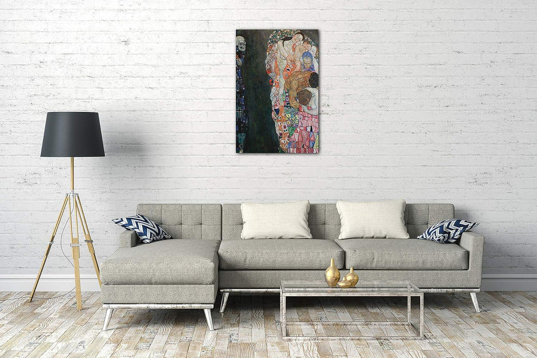 Printed Paintings Leinwand (60x80cm): Gustav Klimt - Tod und Leben (1908-1915) 60x80 cm, 60x80 cm