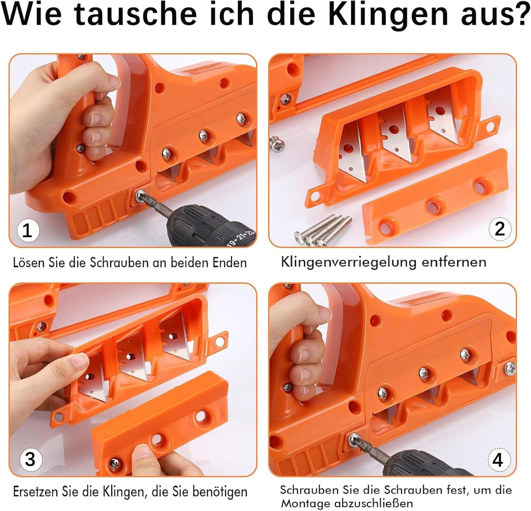 Yuentoen Kantenhobel für Gipskarton mit 20 Klingen Ersatz - Rigips Werkzeug Kantenhobel mit 45 ° und