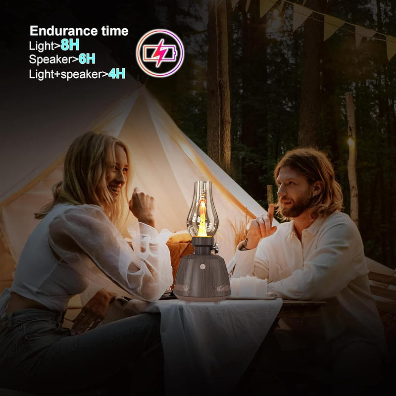 ZONSUSE Retro Kerosin Bluetooth Lautsprecher mit LED Licht,Bluetooth Box mit Nachtlicht,Tragbar Musi