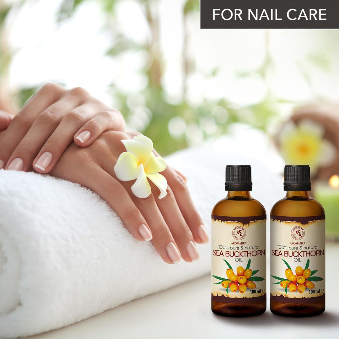 Sanddornöl 200ml - Hippophae Rhamnoides - 2x100ml - Kaltgepresst - Sanddorn Öl - Sea Buckthorn Oil -