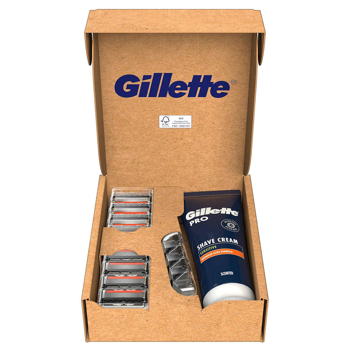 Gillette ProGlide Rasierklingen und Bartpflege Set, 10 Ersatzklingen für Nassrasierer Herren + Gille