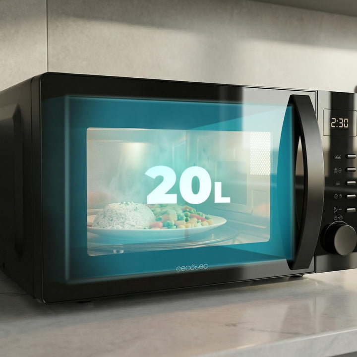 Cecotec Mikrowelle Proclean 5005 Black. 20 Liter Fassungsvermögen, 700W Leistung, 3DWave-Technologie
