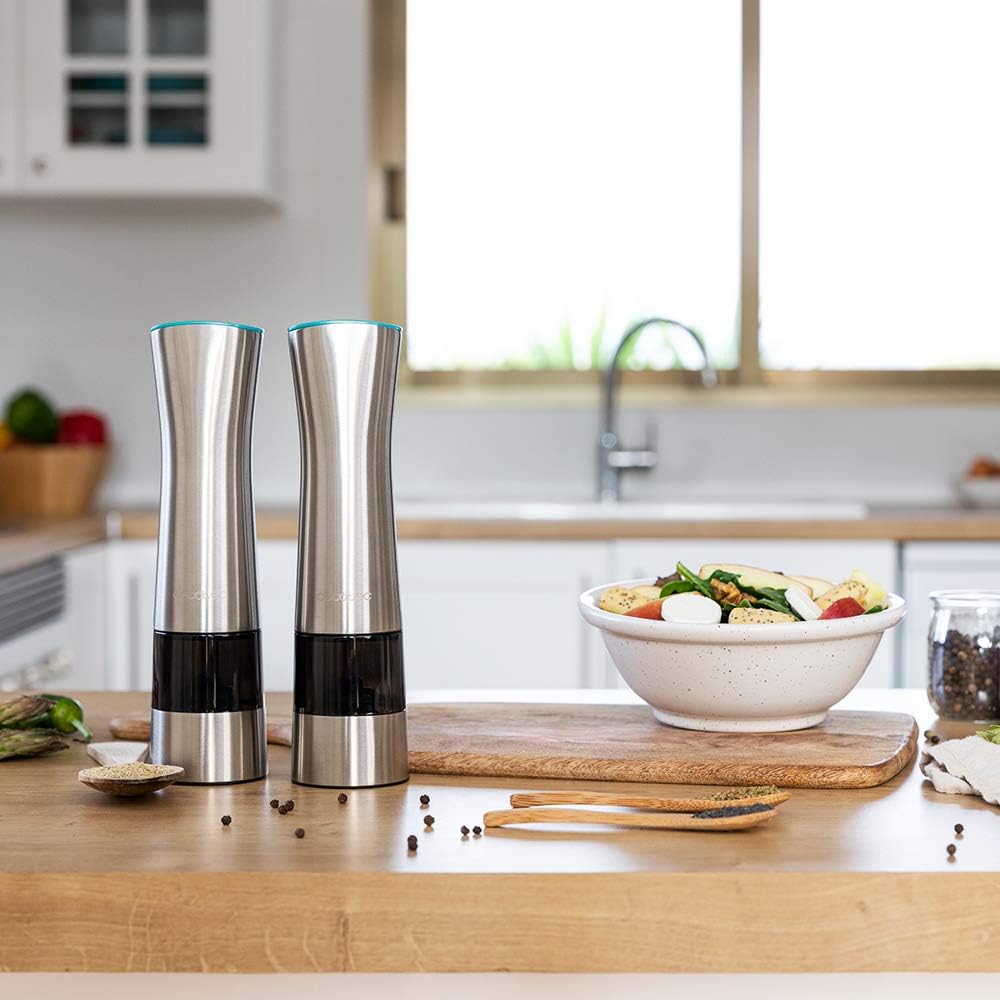 Cecotec elektrische Kaffemühle InstantMill Press Duo, Edelstahlkörper, Pressfunktion, Keramikmahlräd