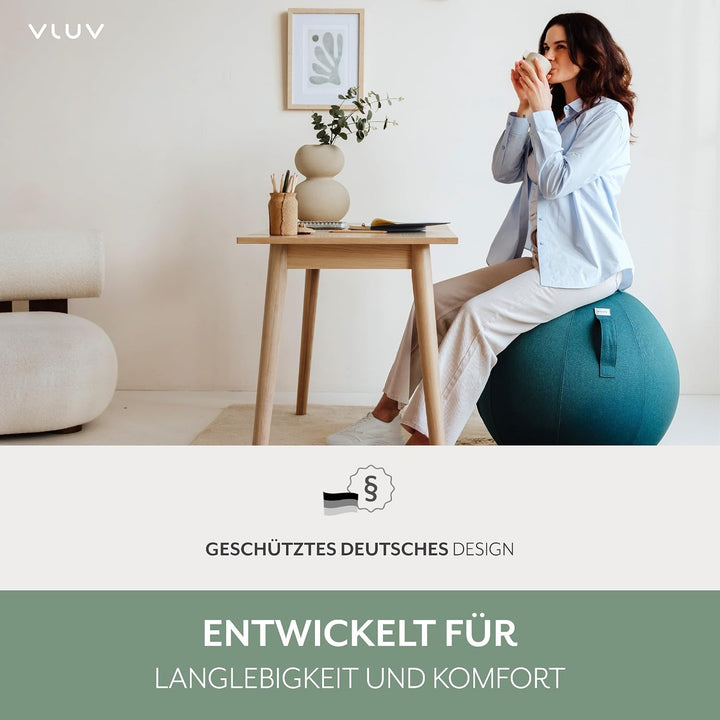 VLUV LEIV Stoff-Sitzball 60cm - 65cm Dark Petrol, 60cm - 65cm Dark Petrol